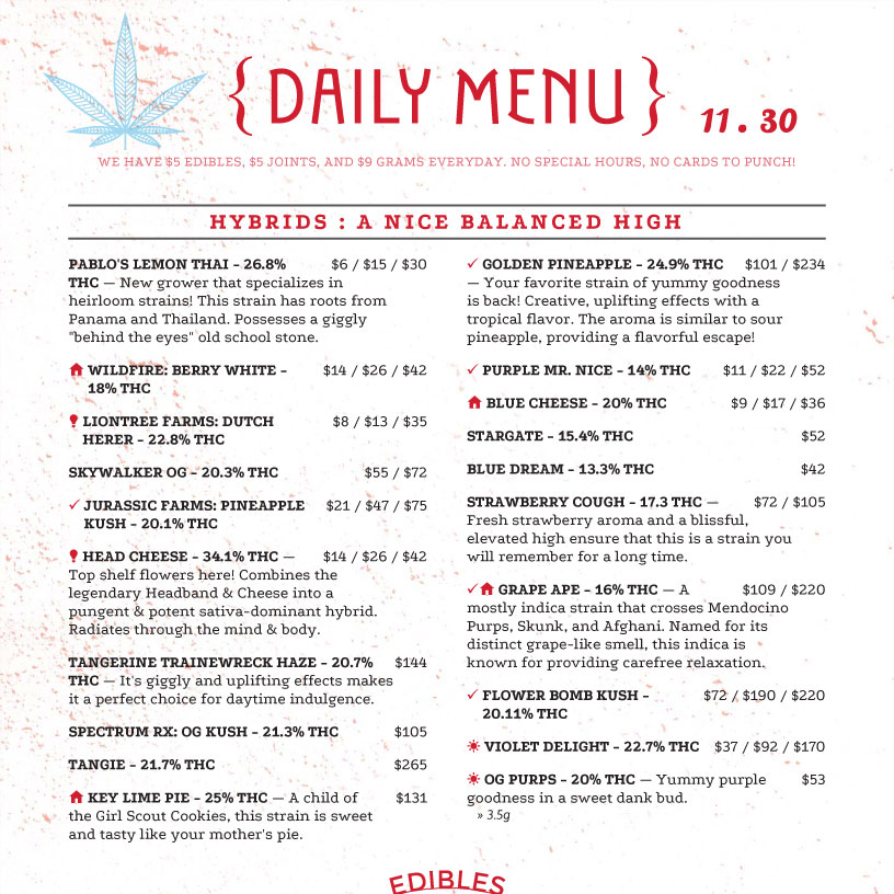 menu example