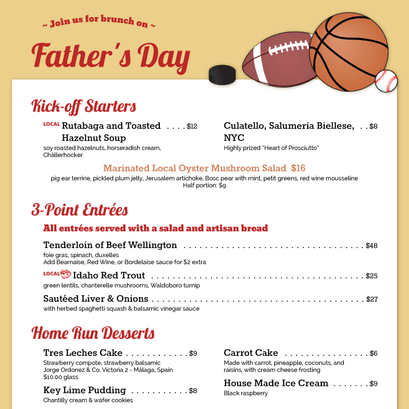 menu example