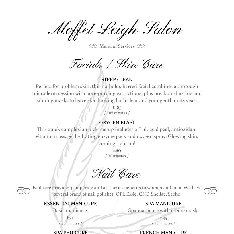 menu example